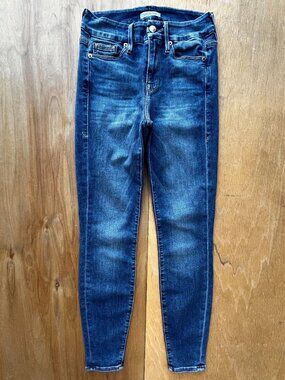 GOOD AMERICAN GOOD LEGS ANKLE JEANS Women’s sz 0/25 Blue Stretch Denim